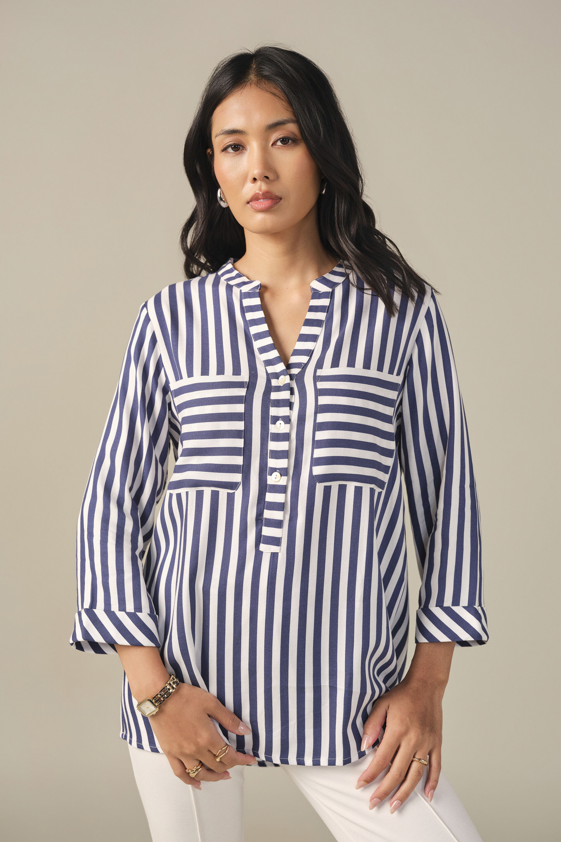 Striped Shirt in Navy